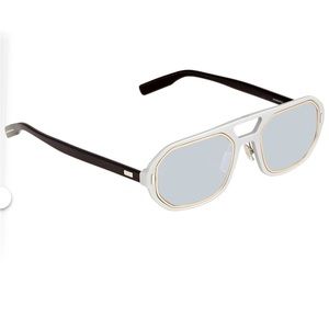 DIOR Men's Silver Mirror Pilot Sunglasses